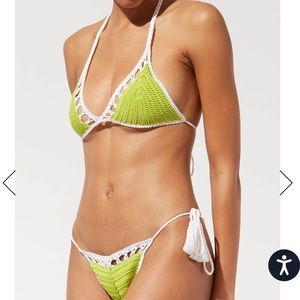 Solid and Striped Crochet Bikini Small